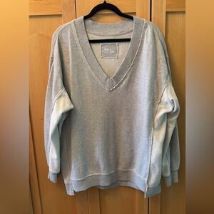 Aerie Light Gray V-Neck Sweater